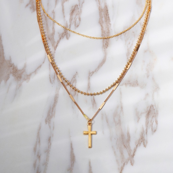 Cross Layering Necklace Layered Choker Set - Picture 5 of 10